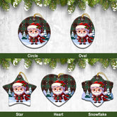 Buchan Ancient Tartan Christmas Ceramic Ornament - Santa Claus In Kilt Style